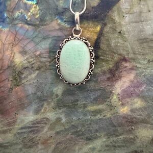 Amazonite and Silver Necklace. New. Handmade